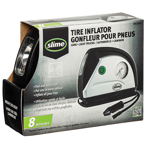 SLIME TIRE INFLATOR WITH LIGHT &amp; GAUGE (42004)