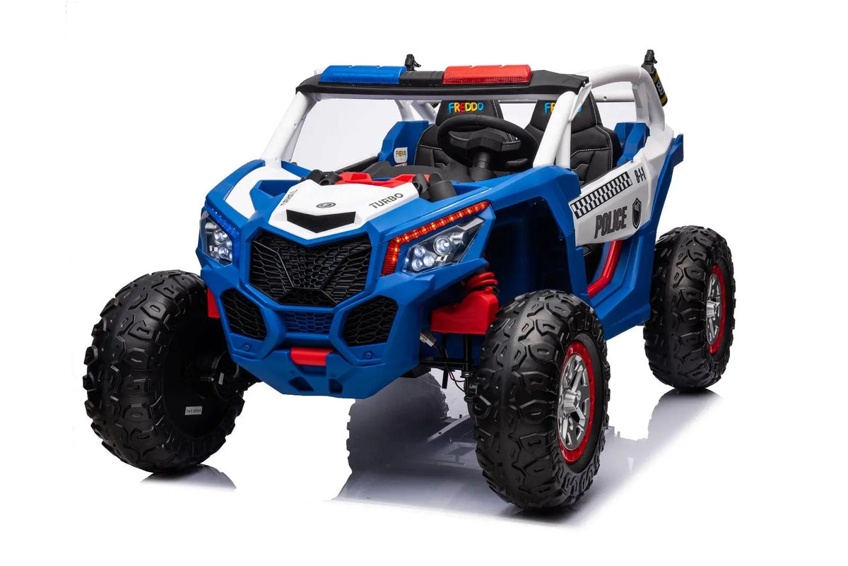 24V 4x4 Freddo Storm Police UTV 2-Seater for Kids with Lights & Sirens