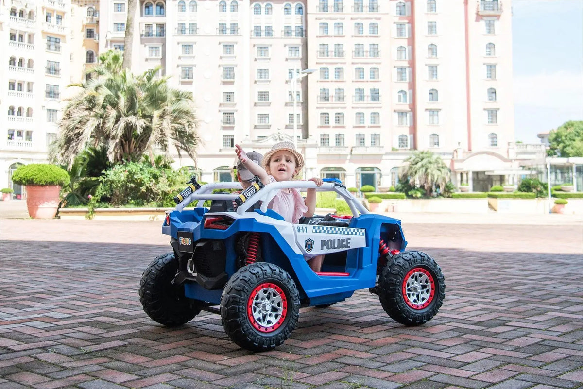 24V 4x4 Freddo Storm Police UTV 2-Seater for Kids with Lights & Sirens