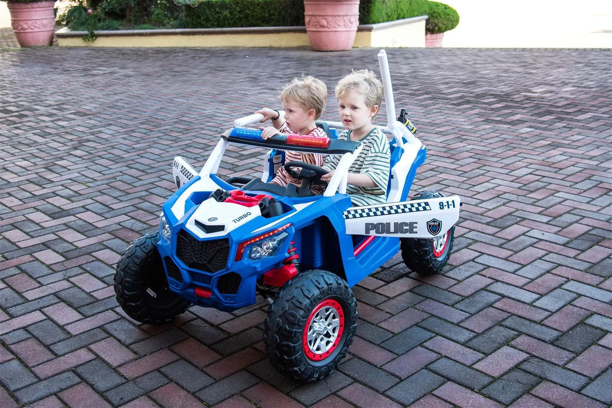 24V 4x4 Freddo Storm Police UTV 2-Seater for Kids with Lights & Sirens