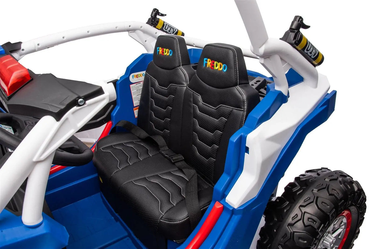 24V 4x4 Freddo Storm Police UTV 2-Seater for Kids with Lights & Sirens