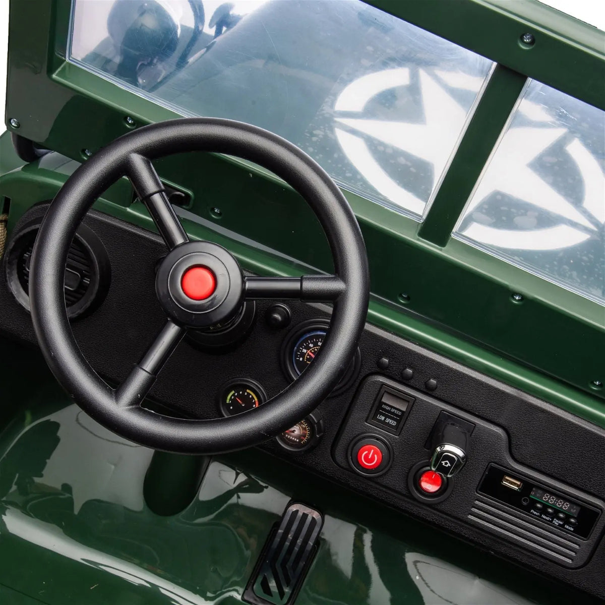24V Military Willys Truck 3 Seater Electric Ride on