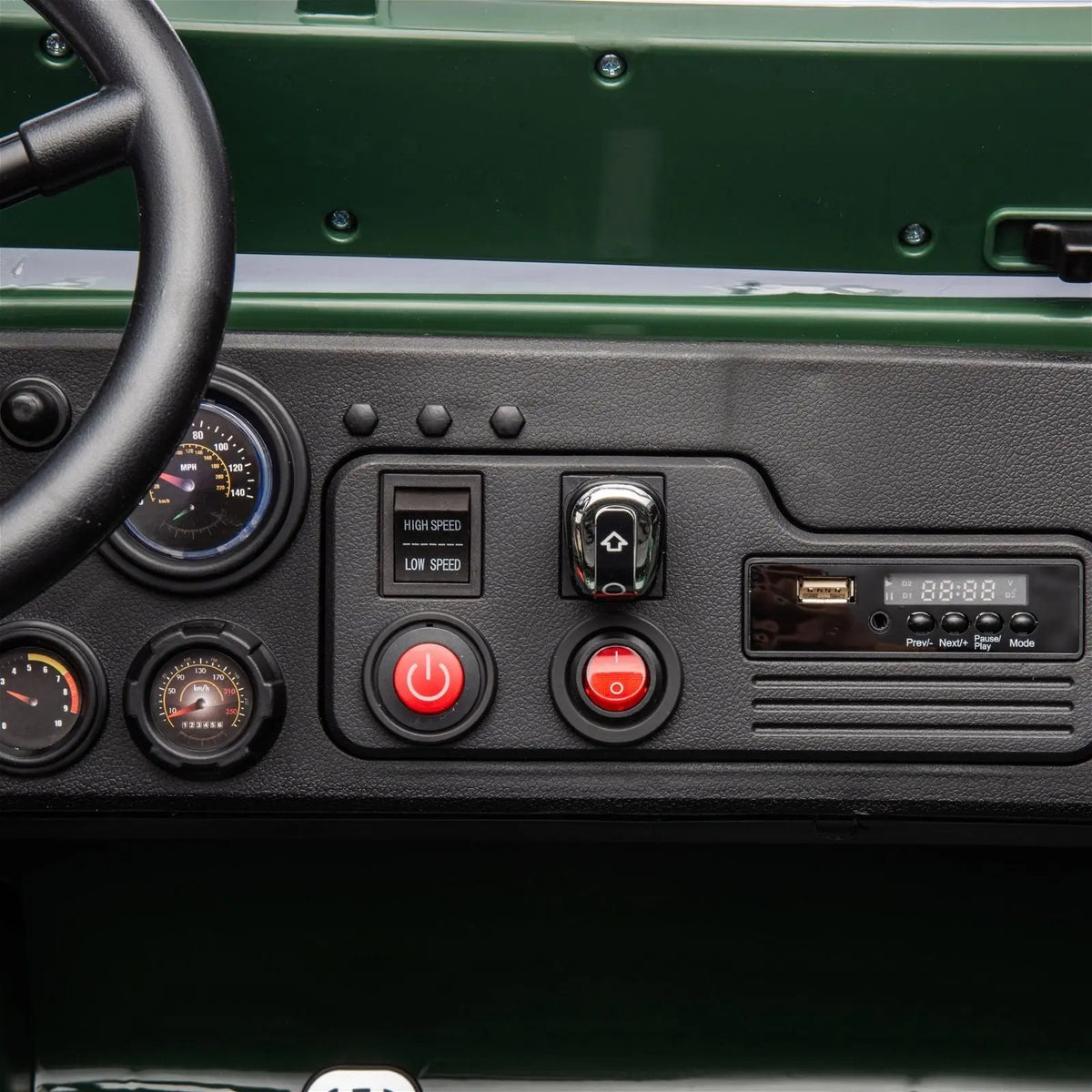24V Military Willys Truck 3 Seater Electric Ride on