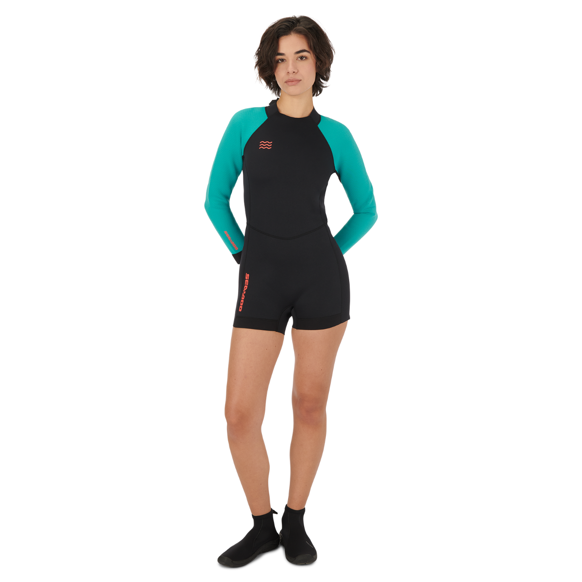 Women&#39;s 2mm Shorty Wetsuit Long Sleeves