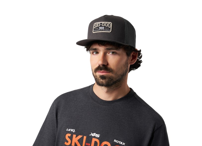 Ski-Doo Unisex Snowmobiles Flat Cap — Charcoal Grey