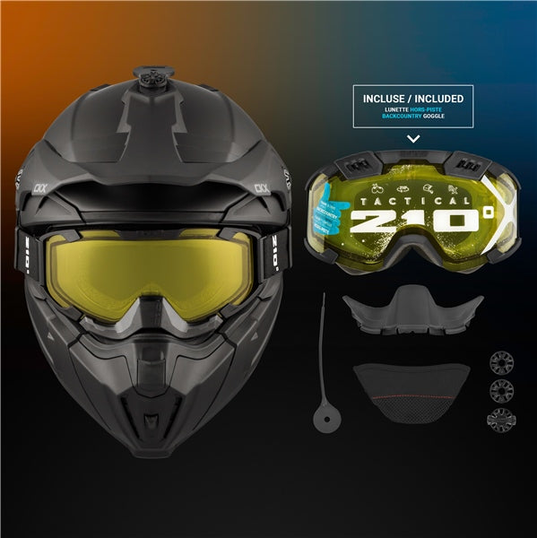 CKX Titan Original Helmet - Trail and Backcountry Solid - 210° Goggle Included