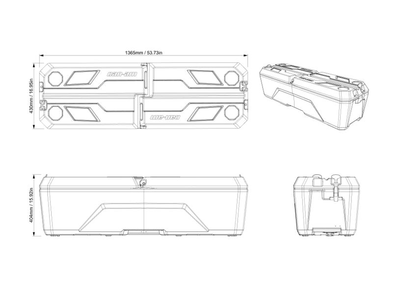 Can-Am Defender & Defender Gen 2 LinQ 40 US Gal (150 L) Cargo Bed Box