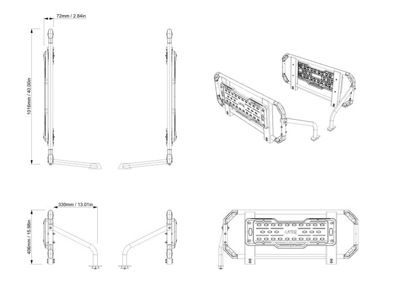 Can-Am Defender Gen 2 Bed Wall Extender - Low