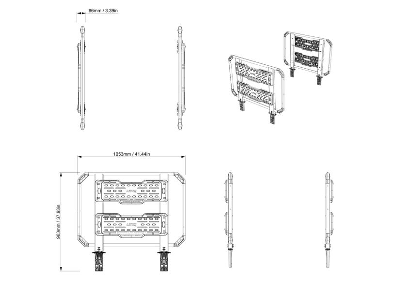 Can-Am Defender Gen 2 Bed Wall Extender - High (for Headache Rack)