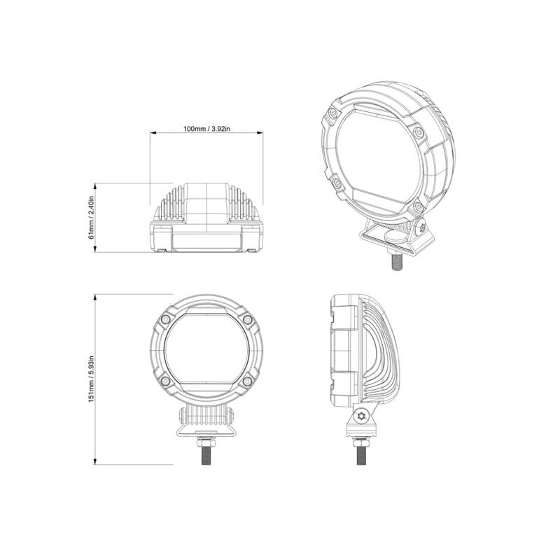 3.5″ (9 Cm) LED Flood Lights (2 X 14 W)