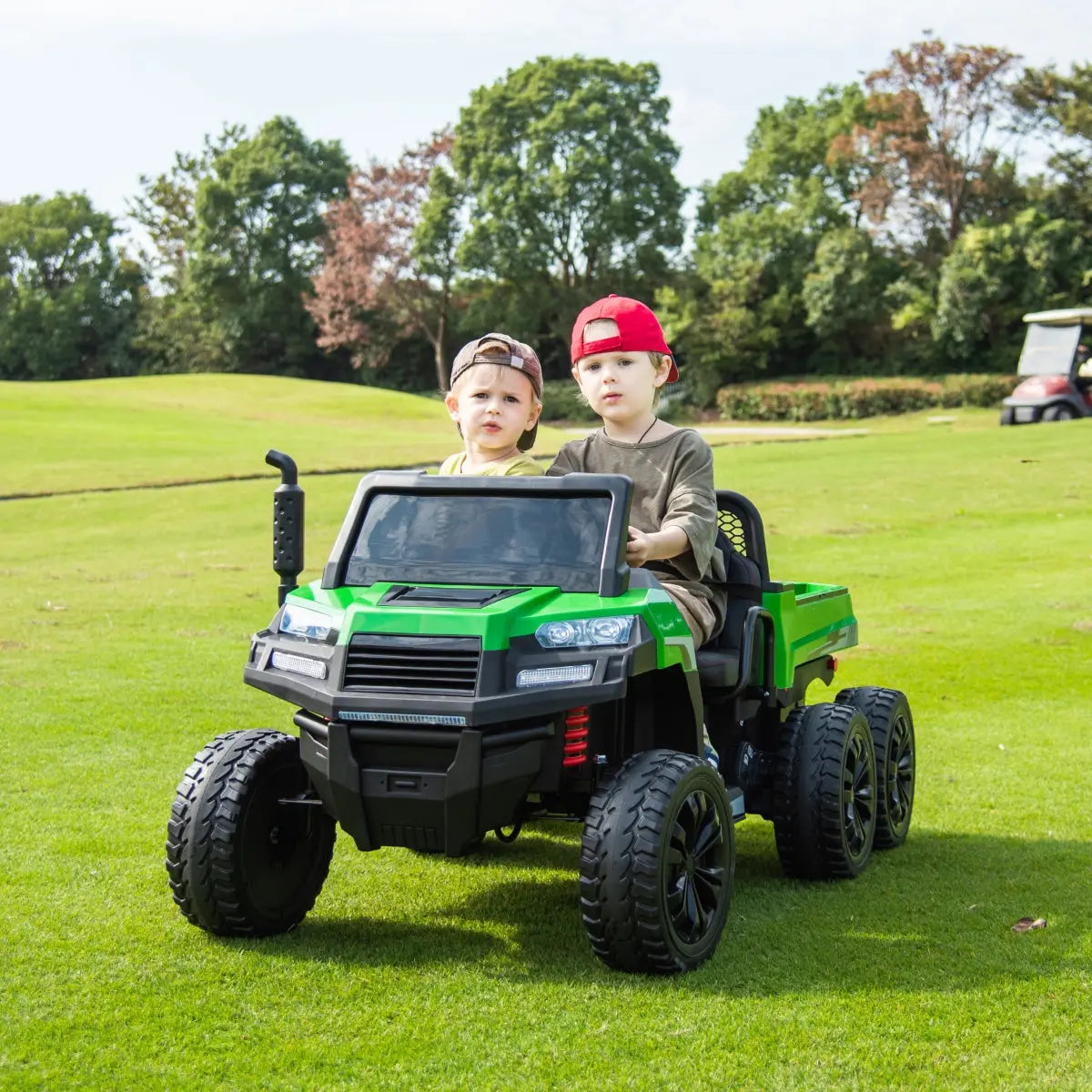 24V 6 Wheeler 2 Seater Ride-on with Dump Cart