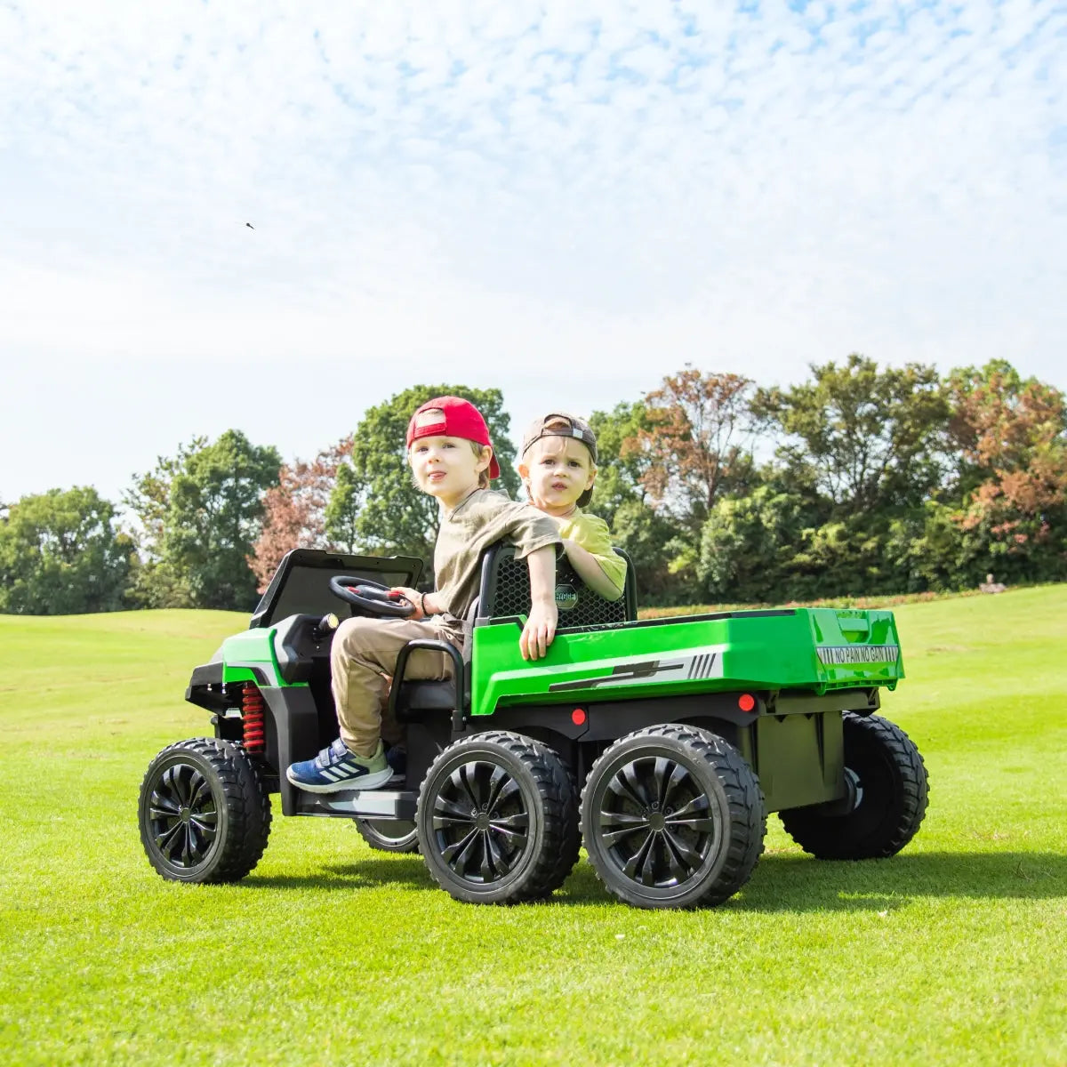 24V 6 Wheeler 2 Seater Ride-on with Dump Cart