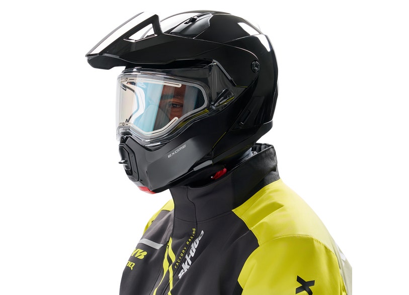 Ski-Doo Exome Sport Helmet with Heated Visor (DOT) — Black