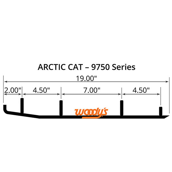 WOODY&#39;S FLAT-TOP EXTENDER TRAIL III 4&quot; CARBIDE RUNNER (EAT3-9750)