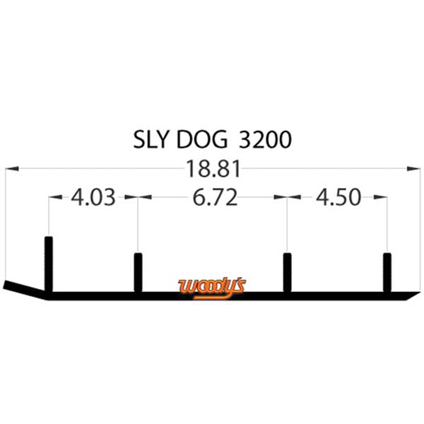 WOODY&#39;S FLAT-TOP EXTENDER TRAIL III 4&quot; CARBIDE RUNNER (ESL3-3200)