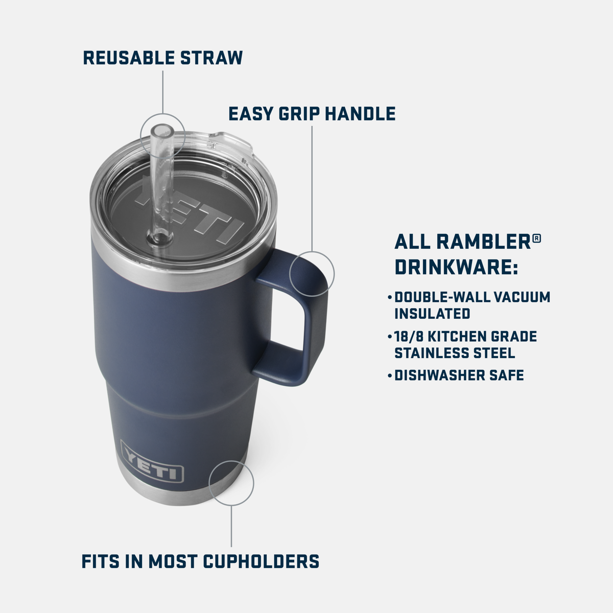 Rambler® 25oz (739 mL) Mug With Straw Lid